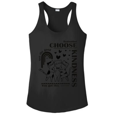 Orange Anti Bullying Cats Be Kind Unity Day Ladies PosiCharge Competitor Racerback Tank