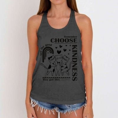 Orange Anti Bullying Cats Be Kind Unity Day Women's Knotted Racerback Tank