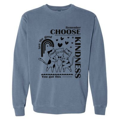 Orange Anti Bullying Cats Be Kind Unity Day Garment-Dyed Sweatshirt