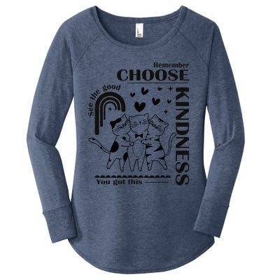 Orange Anti Bullying Cats Be Kind Unity Day Women's Perfect Tri Tunic Long Sleeve Shirt