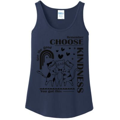 Orange Anti Bullying Cats Be Kind Unity Day Ladies Essential Tank