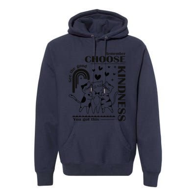 Orange Anti Bullying Cats Be Kind Unity Day Premium Hoodie