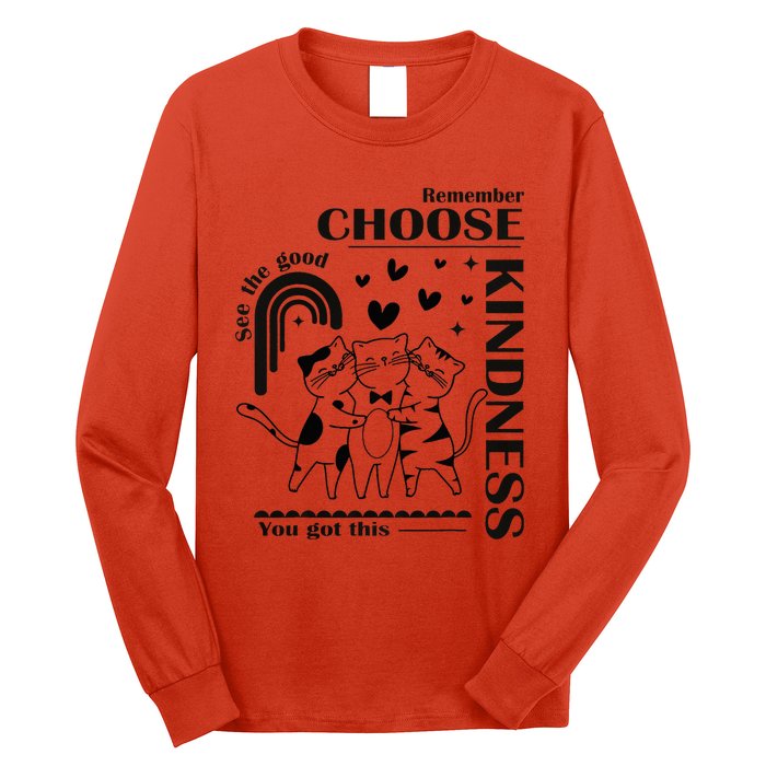 Orange Anti Bullying Cats Be Kind Unity Day Long Sleeve Shirt