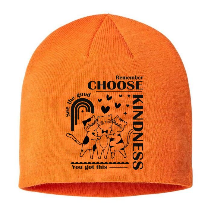 Orange Anti Bullying Cats Be Kind Unity Day Sustainable Beanie