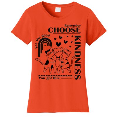 Orange Anti Bullying Cats Be Kind Unity Day Women's T-Shirt