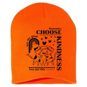 Orange Anti Bullying Cats Be Kind Unity Day Short Acrylic Beanie