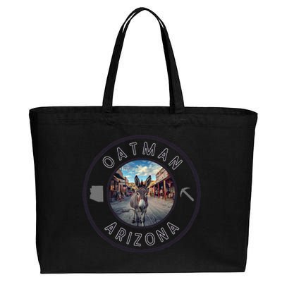 Oatman Arizona Burro In Town Cotton Canvas Jumbo Tote