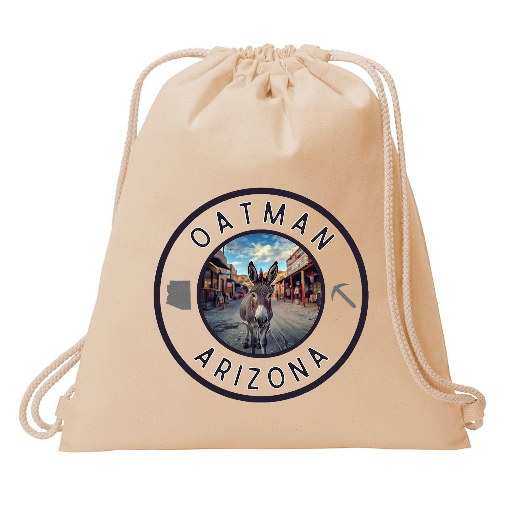 Oatman Arizona Burro In Town Drawstring Bag
