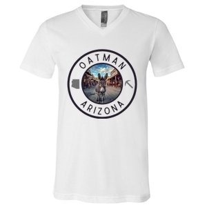 Oatman Arizona Burro In Town V-Neck T-Shirt