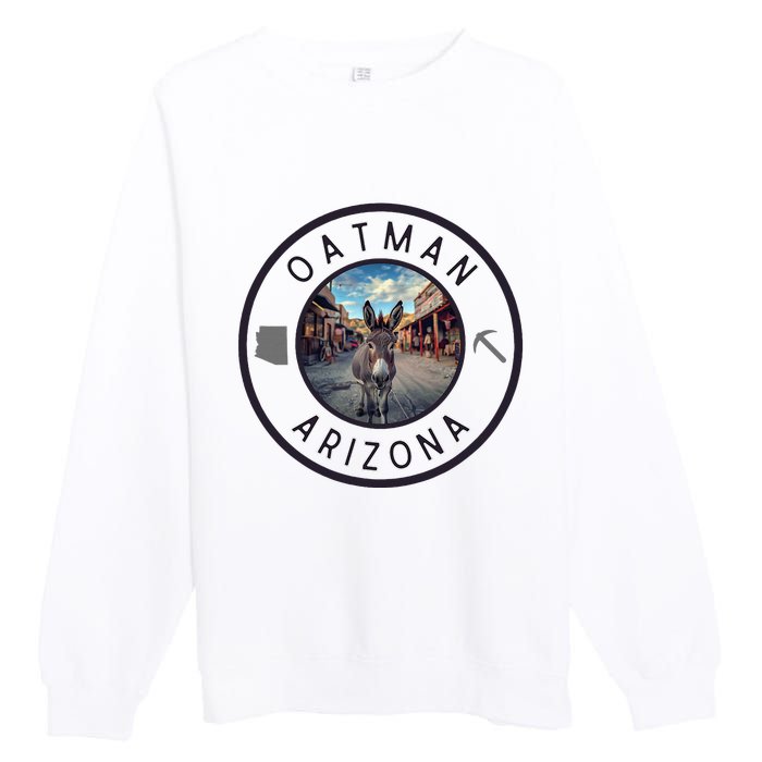 Oatman Arizona Burro In Town Premium Crewneck Sweatshirt