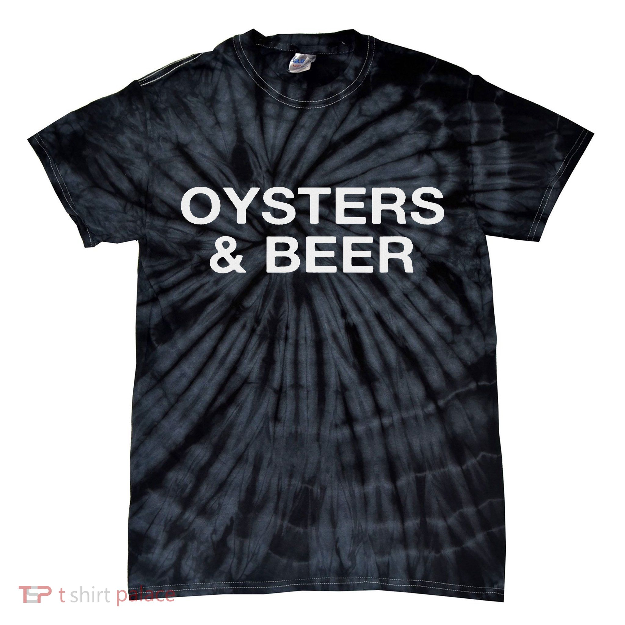 Oysters And Beer Funny Oyster Lover Tie-Dye T-Shirt