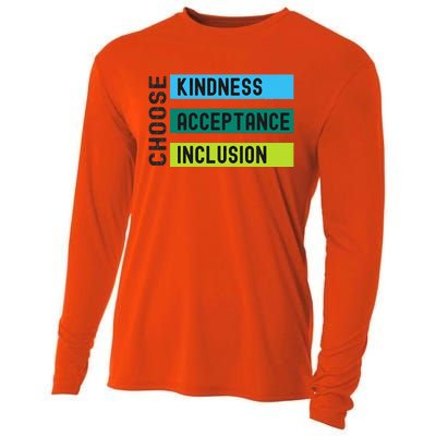 Orange AntiBulling Choose Kindness Acceptance Inclusion Cooling Performance Long Sleeve Crew