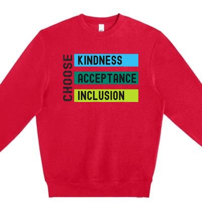 Orange AntiBulling Choose Kindness Acceptance Inclusion Premium Crewneck Sweatshirt