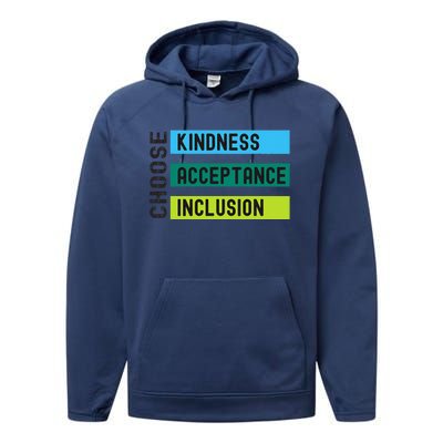 Orange AntiBulling Choose Kindness Acceptance Inclusion Performance Fleece Hoodie