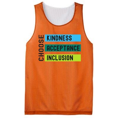 Orange AntiBulling Choose Kindness Acceptance Inclusion Mesh Reversible Basketball Jersey Tank