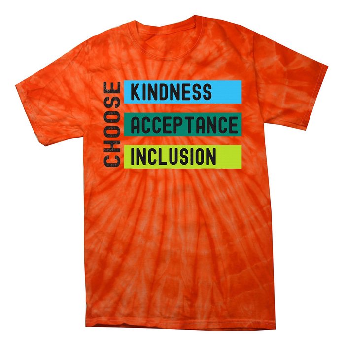 Orange AntiBulling Choose Kindness Acceptance Inclusion Tie-Dye T-Shirt