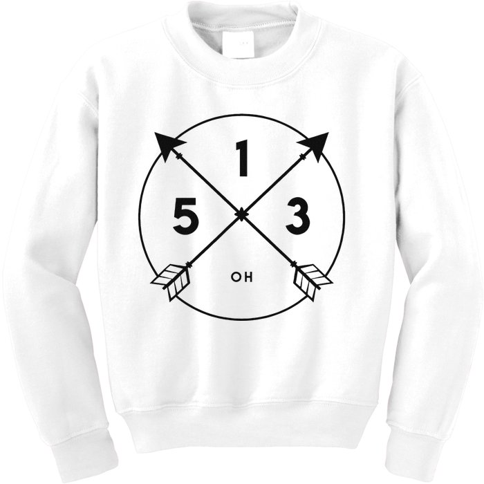 Ohio Area Code 513 State Pride Souvenir Gift Arrow Kids Sweatshirt