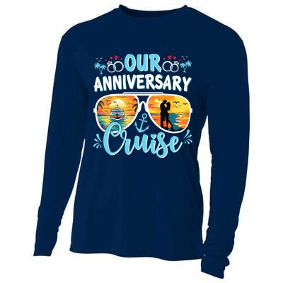 Our Anniversary Cruise Husband Wife Couples Cruise Vacation Cooling Performance Long Sleeve Crew
