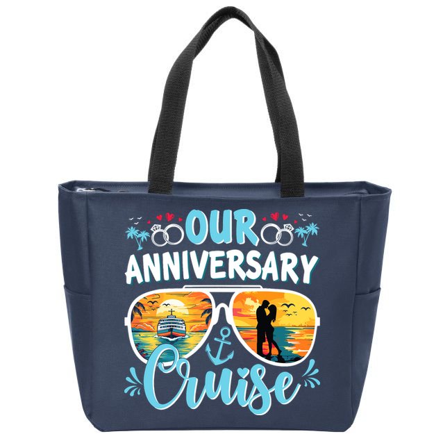 Our Anniversary Cruise Husband Wife Couples Cruise Vacation Zip Tote Bag