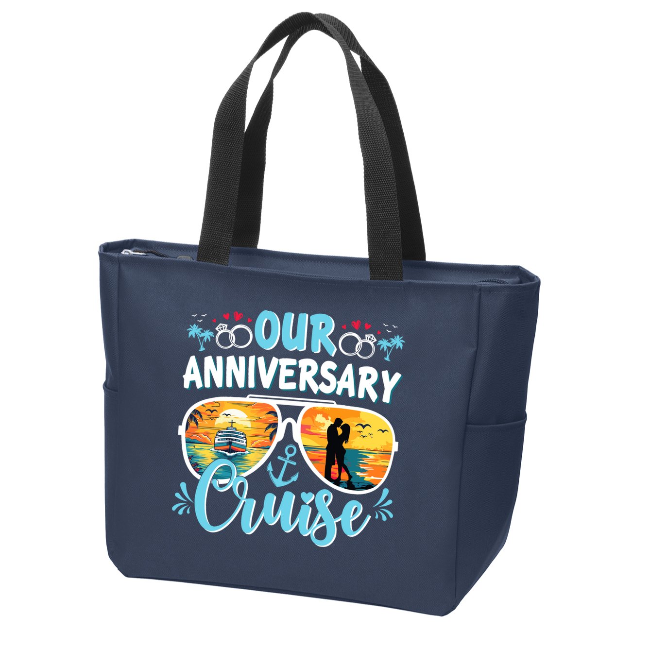Our Anniversary Cruise Husband Wife Couples Cruise Vacation Zip Tote Bag