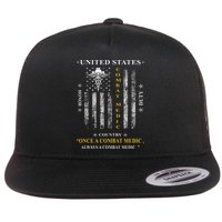 Once A Combat Medic Always A Combat Medic Flat Bill Trucker Hat