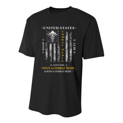 Once A Combat Medic Always A Combat Medic Youth Performance Sprint T-Shirt