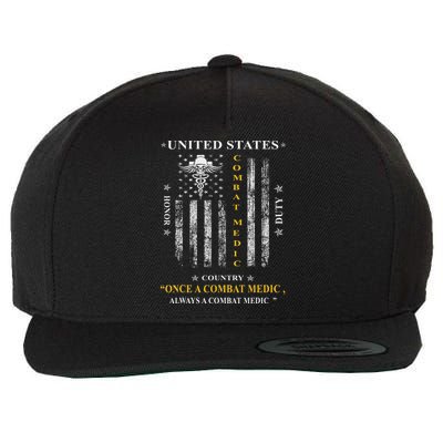 Once A Combat Medic Always A Combat Medic Wool Snapback Cap