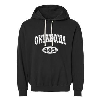Oklahoma Area Code 405 Ok Garment-Dyed Fleece Hoodie