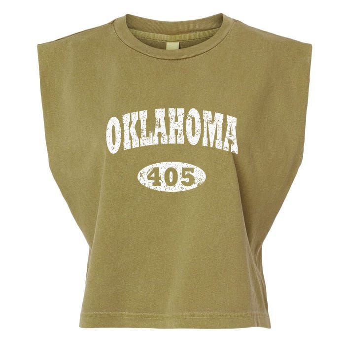 Oklahoma Area Code 405 Ok Garment-Dyed Women's Muscle Tee