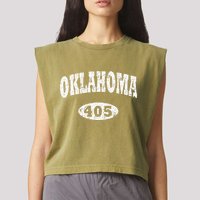 Oklahoma Area Code 405 Ok Garment-Dyed Women's Muscle Tee