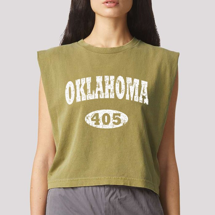 Oklahoma Area Code 405 Ok Garment-Dyed Women's Muscle Tee