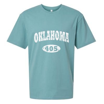 Oklahoma Area Code 405 Ok Sueded Cloud Jersey T-Shirt