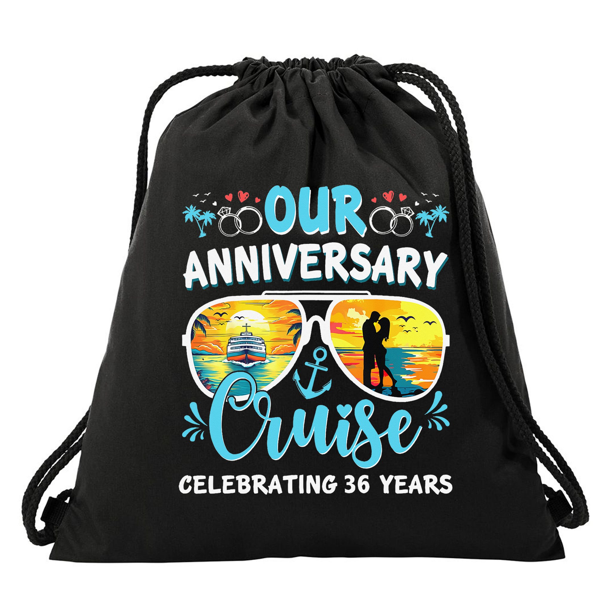 Our Anniversary Cruise Celebrating 36 Year Couples Trip Drawstring Bag