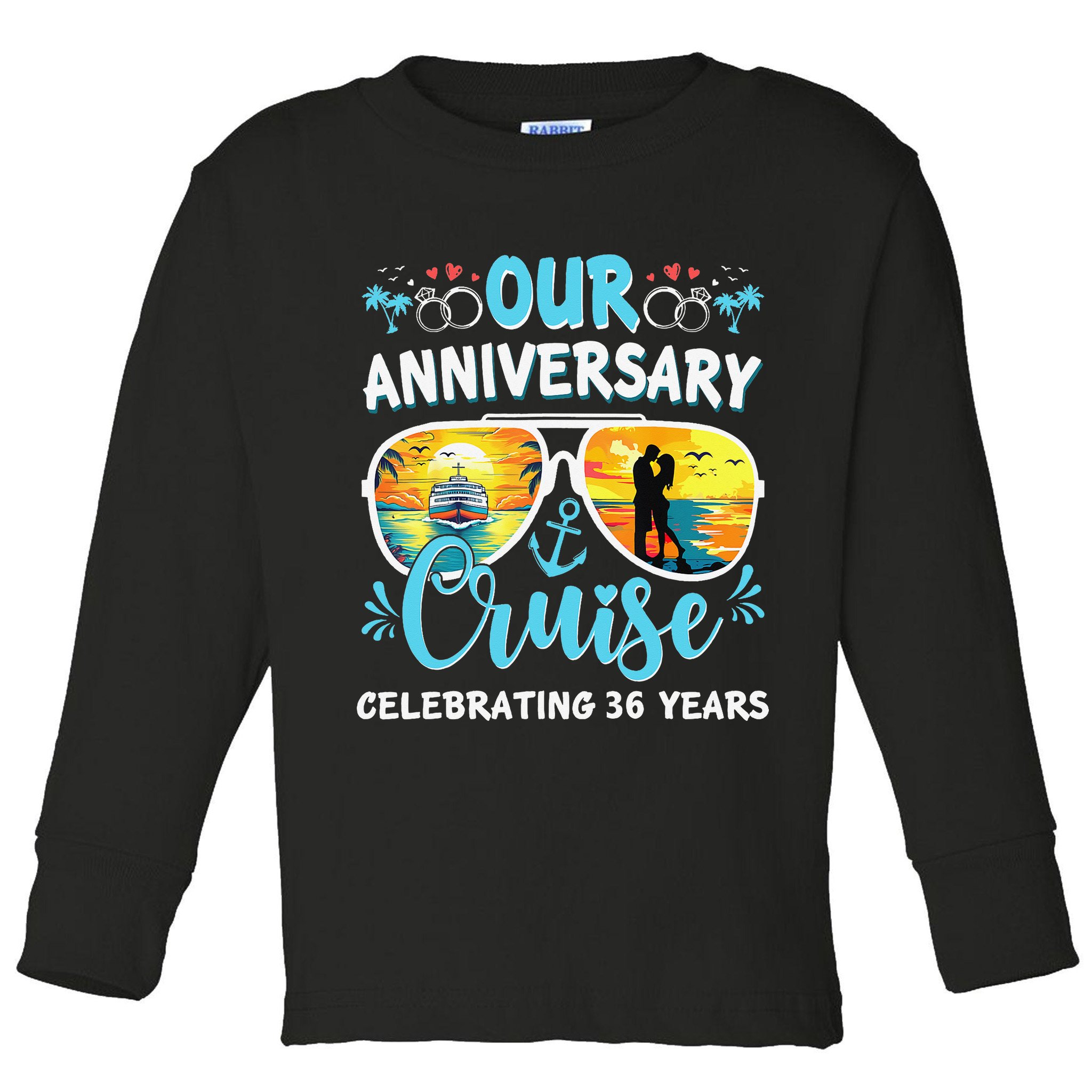 Our Anniversary Cruise Celebrating 36 Year Couples Trip Toddler Long Sleeve Shirt