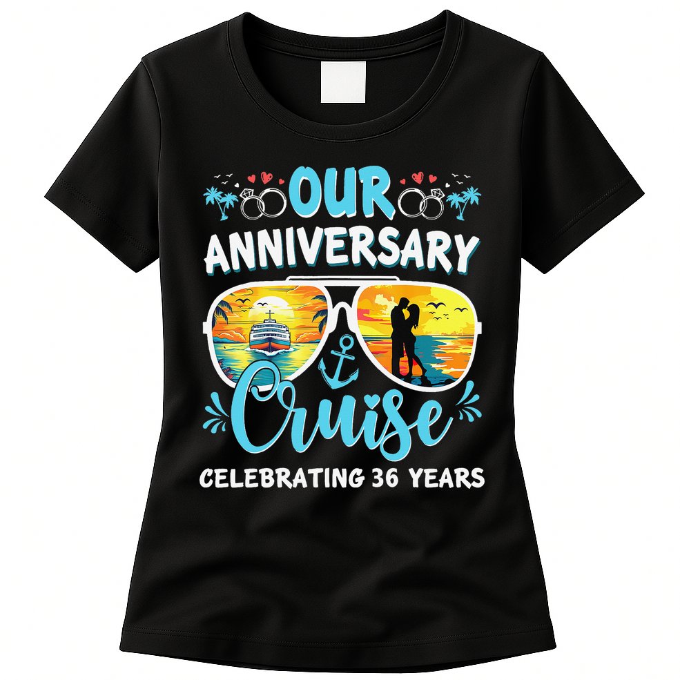Our Anniversary Cruise Celebrating 36 Year Couples Trip Womens T-Shirt