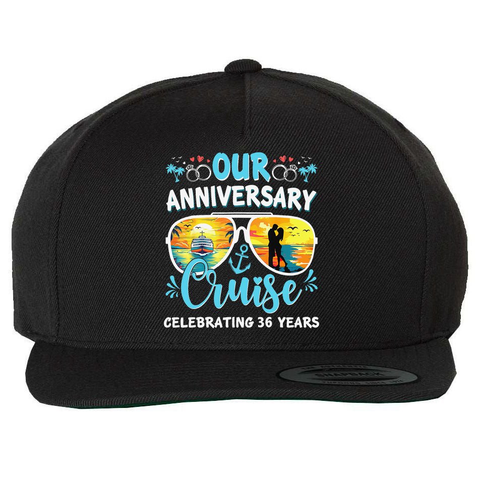 Our Anniversary Cruise Celebrating 36 Year Couples Trip Wool Snapback Cap
