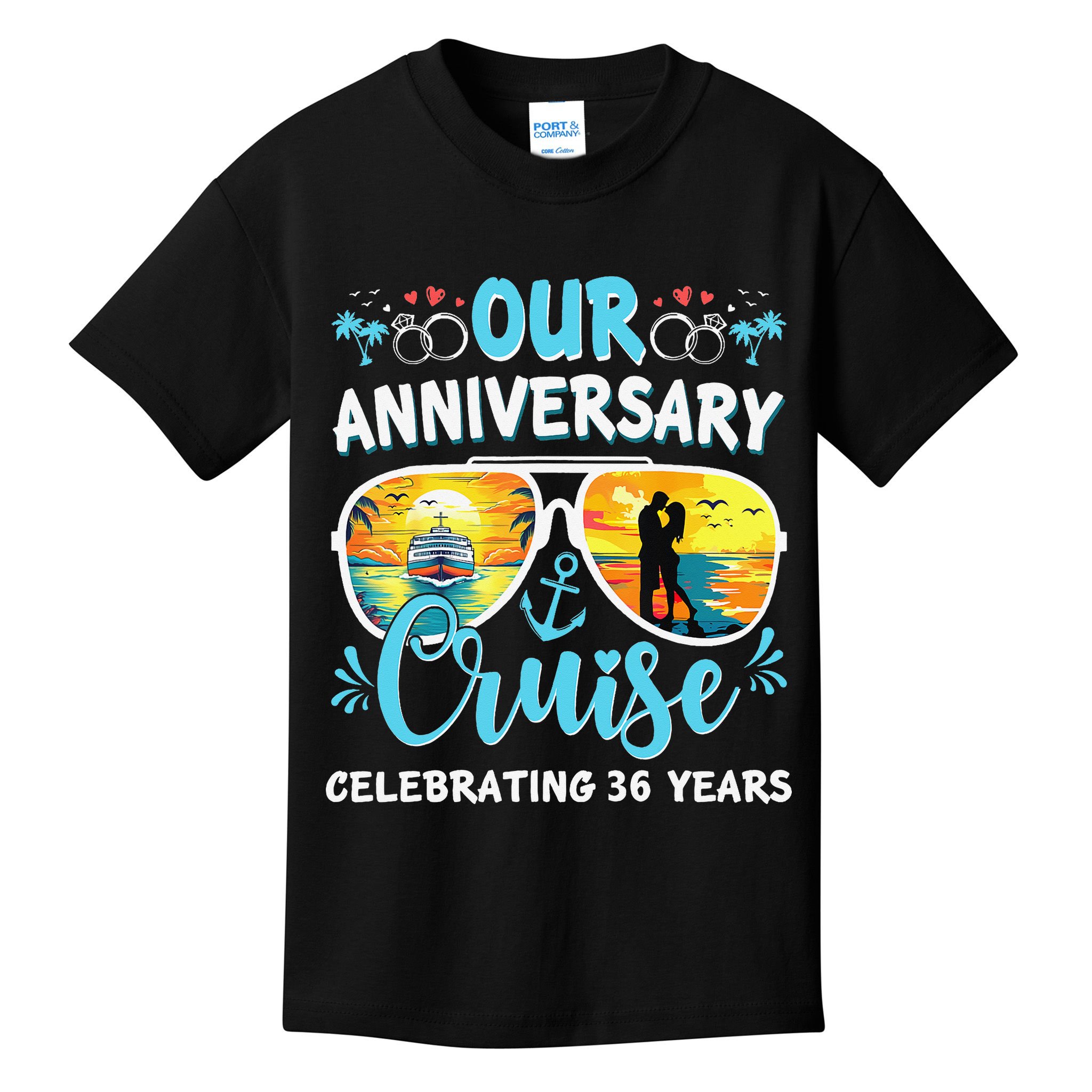 Our Anniversary Cruise Celebrating 36 Year Couples Trip Kids T-Shirt