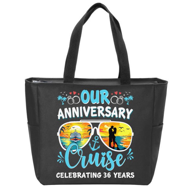 Our Anniversary Cruise Celebrating 36 Year Couples Trip Zip Tote Bag