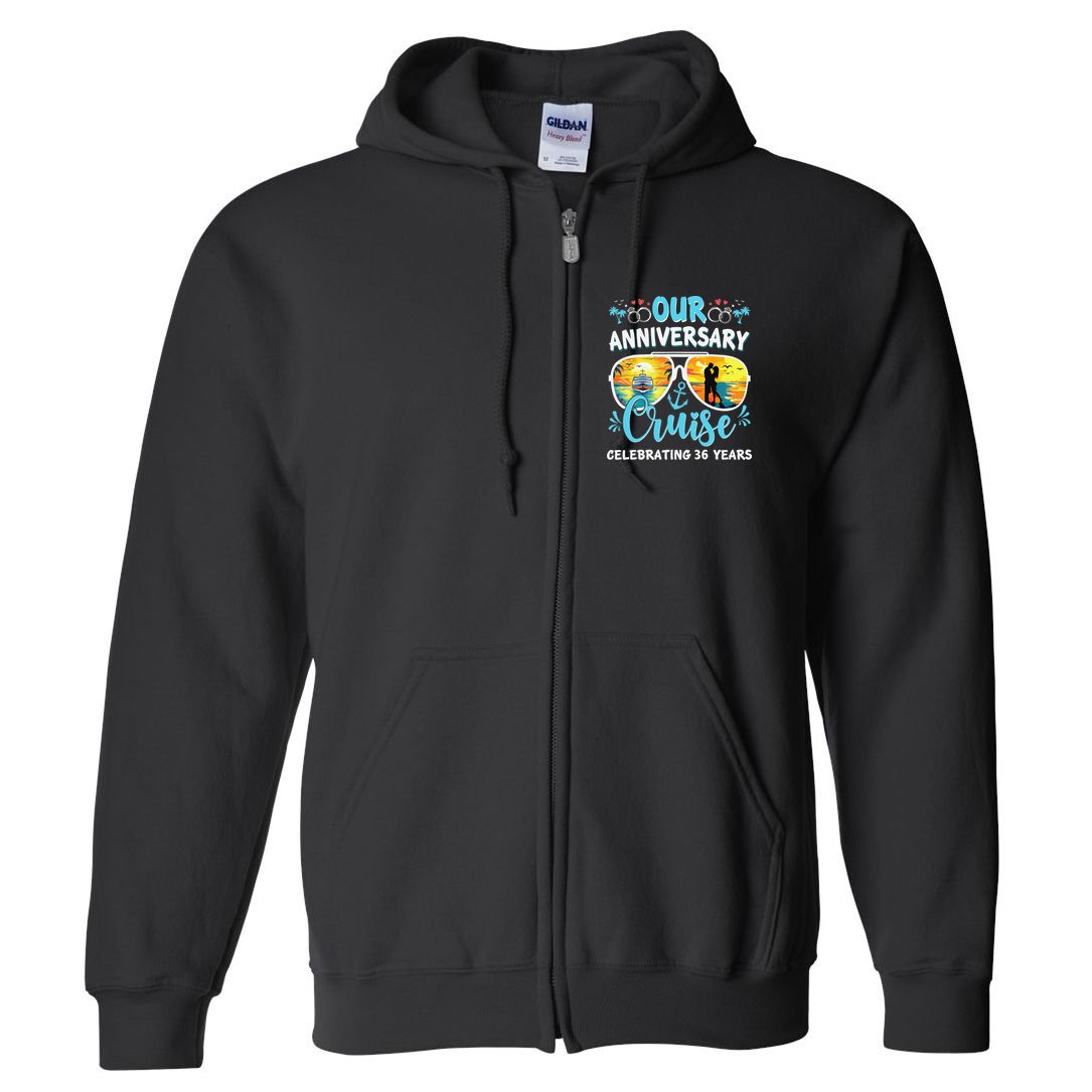 Our Anniversary Cruise Celebrating 36 Year Couples Trip Full Zip Hoodie