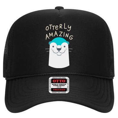 Otterly Amazing Cute Funny High Crown Mesh Back Trucker Hat