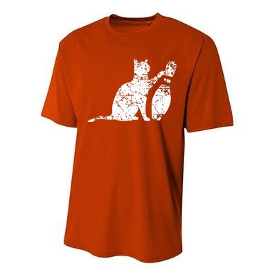 Ornery Alley Cat Tipping Bowling Pin Performance Sprint T-Shirt