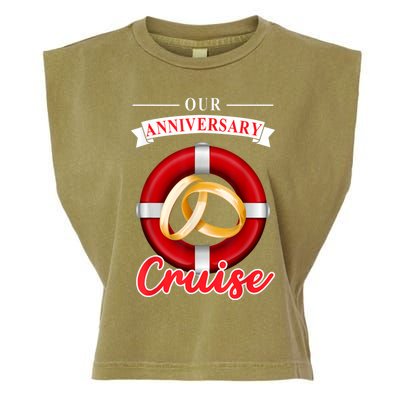 Our Anniversary Cruise Couple Vacation Matching Husband Wife Garment-Dyed Women's Muscle Tee