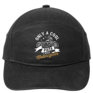 Only A Cool Papa Rides Motorcycles 7-Panel Snapback Hat