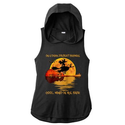 On A Dark Desert Highway-Cool Wind In My Hair Witch Raglan Ladies PosiCharge Tri-Blend Wicking Draft Hoodie Tank