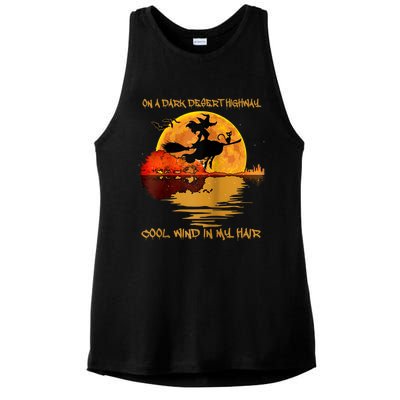 On A Dark Desert Highway-Cool Wind In My Hair Witch Raglan Ladies PosiCharge Tri-Blend Wicking Tank