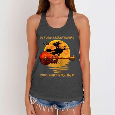 On A Dark Desert Highway-Cool Wind In My Hair Witch Raglan Women's Knotted Racerback Tank