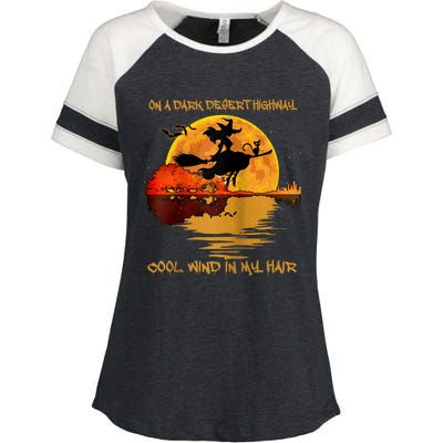 On A Dark Desert Highway-Cool Wind In My Hair Witch Raglan Enza Ladies Jersey Colorblock Tee