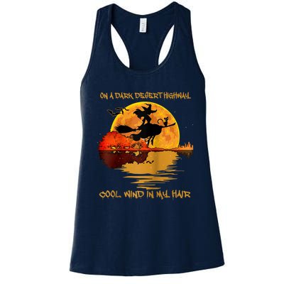 On A Dark Desert Highway-Cool Wind In My Hair Witch Raglan Women's Racerback Tank