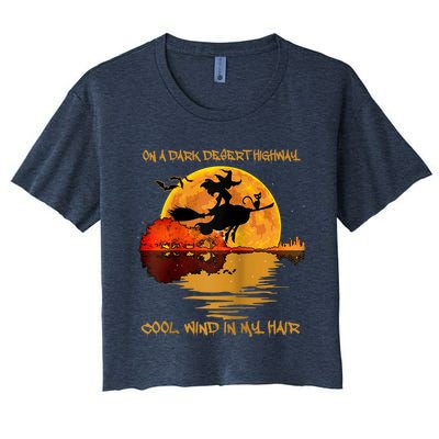 On A Dark Desert Highway-Cool Wind In My Hair Witch Raglan Women's Crop Top Tee