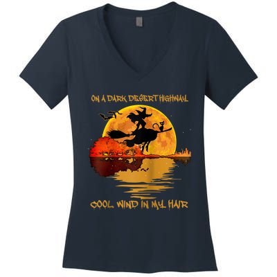 On A Dark Desert Highway-Cool Wind In My Hair Witch Raglan Women's V-Neck T-Shirt